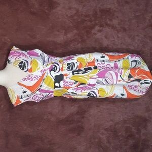 Lafayette 148 Abstract Floral Sleeveless Dress